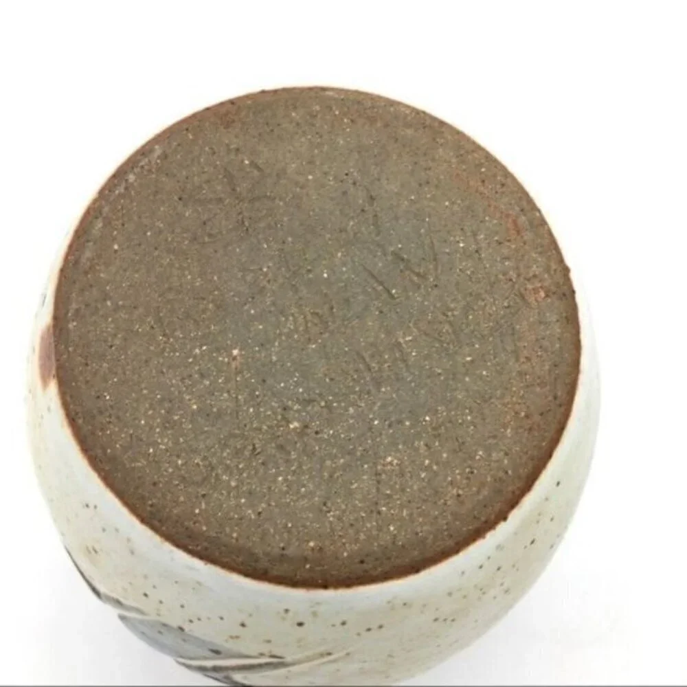 Featherbed Mountain Art Pottery Vintage Stoneware Vase Luminary Botanical Signed